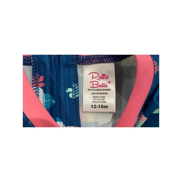 Ruffle Butts Baby Girl's Bird Print Rash Guard Swimsuit - Picture 3 of 3